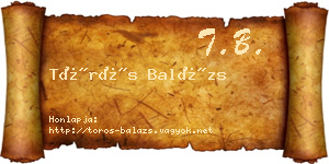 Törös Balázs névjegykártya