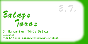 balazs toros business card